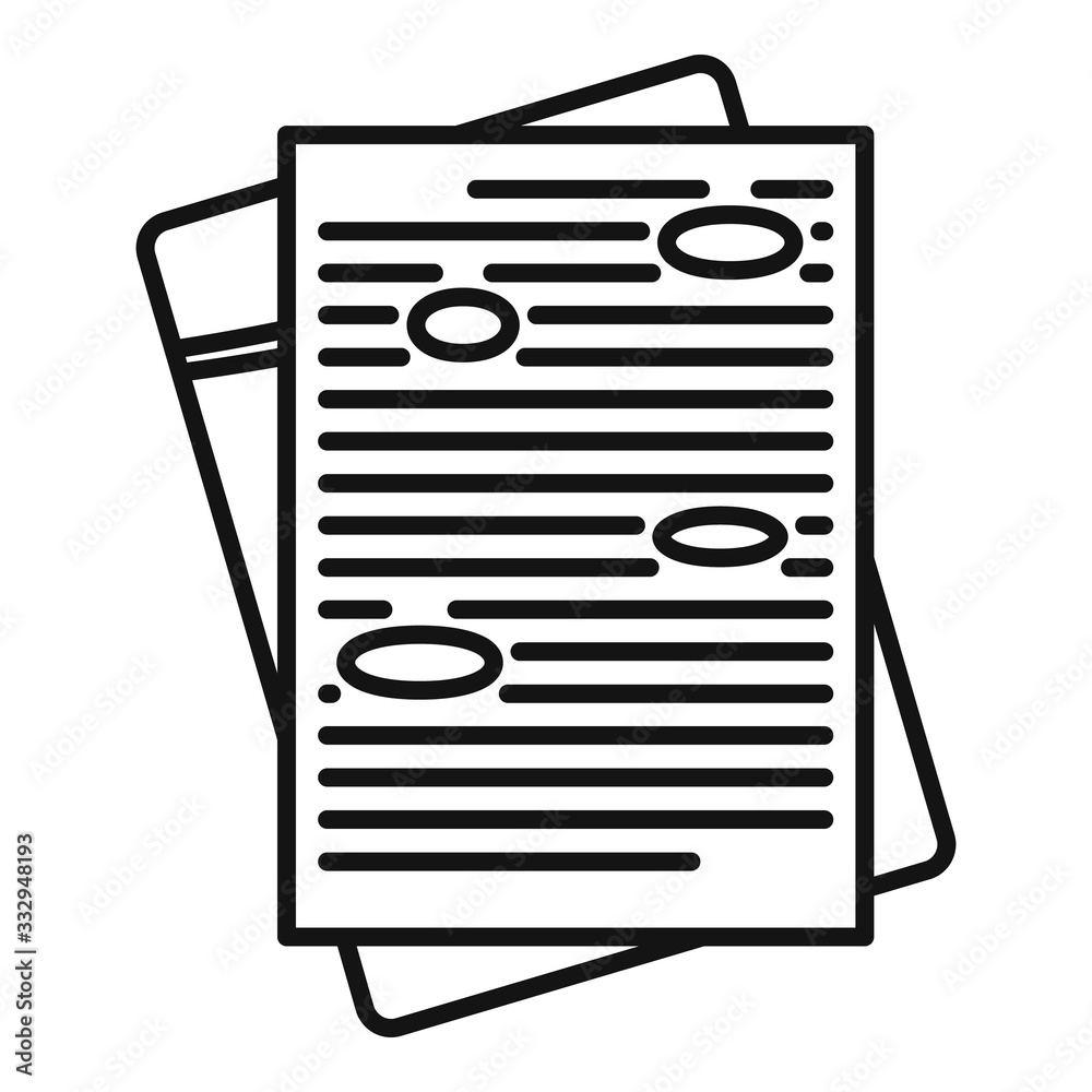 Poster office mail editor icon. outline office mail editor vector icon for web design isolated on white bac