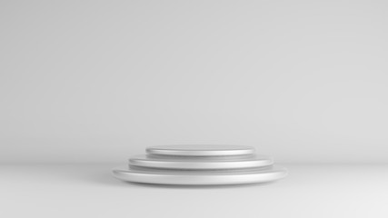 gray and white stage on dark and background for present product