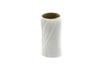 Empty toilet paper rolls isolated on white background