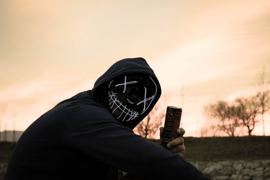 Man with a energy drink