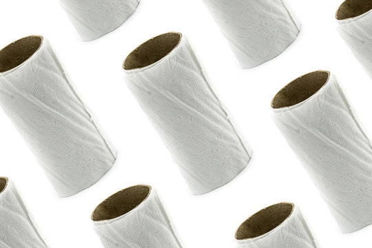Empty toilet paper rolls pattern