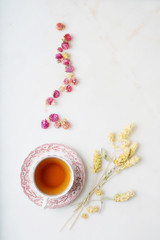 Cup of herbal tea. Abstract pattern.