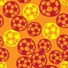 Soccer football balls seamless vector doodle illustration