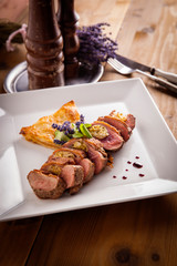 pork tenderloin filled with potato and mustard