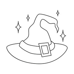 Black line art. Digital draw. Sparkles. Magical witchcraft. Transparent icon, isolated on white background. Vector EPS 10.