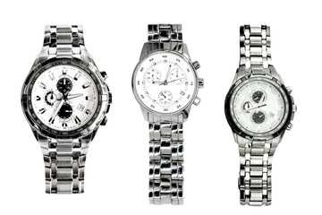 modern watch man and women isolated on a white background