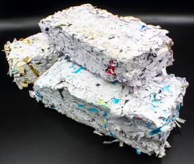 home made compressed shredded paper bricks for house heating