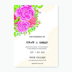 floral frame card wedding invitation