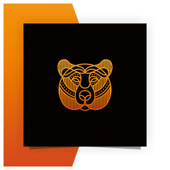 Bear Line Logo Design Inspiration Vector Stock - Premium Vector