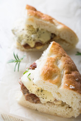 Homemade Hot Turkey Burger Sandwich with Cheese