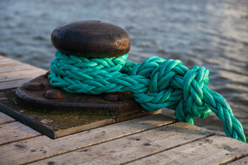 Fototapeta na wymiar Rope on the dock