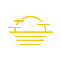 sunset icon vector template