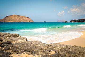 playa de las conchas in la graciosa, canary islands