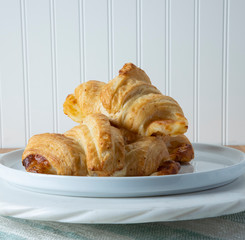 Fresh croissant on a plate breakfast