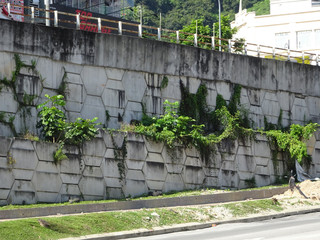 SEREMBAN, MALAYSIA -JUNE 3, 2019: Re-wall mainly called as “Reinforced Earth- wall” is precast...