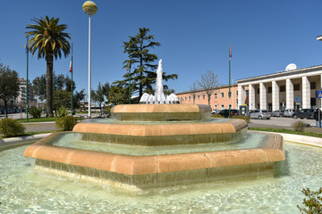 Fountain in the City of Foggia by Morning, Puglia, Italy