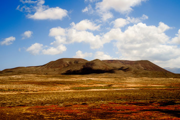 volcanic landscape in la graciosa island, canary islands, spain