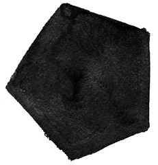 Ink geometric shape. Brush paint strokes. Texture brushes and modern grunge brush lines. Ink brush artistic design element for frame design. Isolated element.