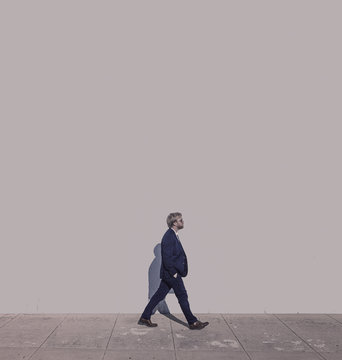 Man In Suit Walking