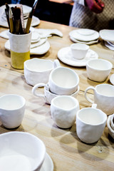 workshop production of ceramic tableware finished products