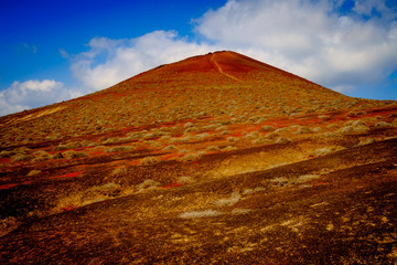 Montaña Bermeja volcano view in la graciosa, canary islands, spain