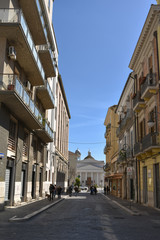 Fototapeta na wymiar Foggia Buildings and Streets by Morning