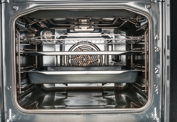 Inside of modern electric stove oven