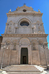 Fototapeta na wymiar Foggia Cathedral by Morning With Clear Blue Sky