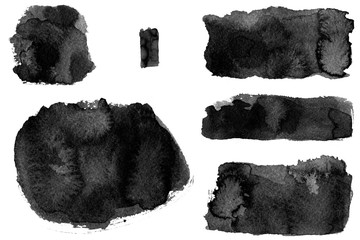 Ink geometric shape. Brush paint strokes. Texture brushes and modern grunge brush lines. Ink brush artistic design element for frame design. Isolated element.