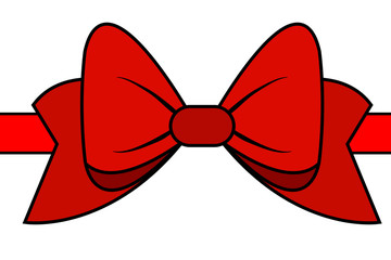  Red bow for celebration christmas and birthday
