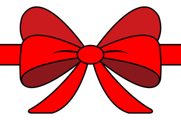  Red bow for celebration christmas and birthday