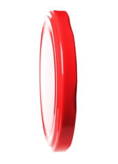 Red bottle lid isolated on white background, clipping path