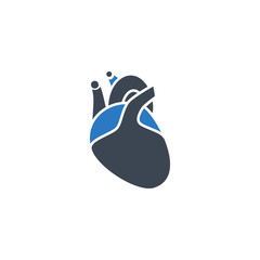 Heart related vector glyph icon.