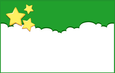 Background design template with stars on green wall