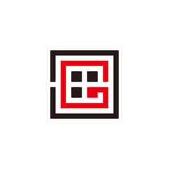 abstract letter gc square linear geometric window symbol logo vector