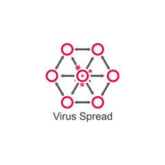 corona virus influenza spread abstract design symbol vector