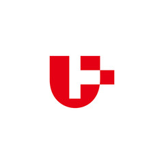 Obraz premium letter ut simple geometric motion design logo vector