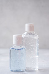 Empty bottle of hand sanitiser gel which has run out