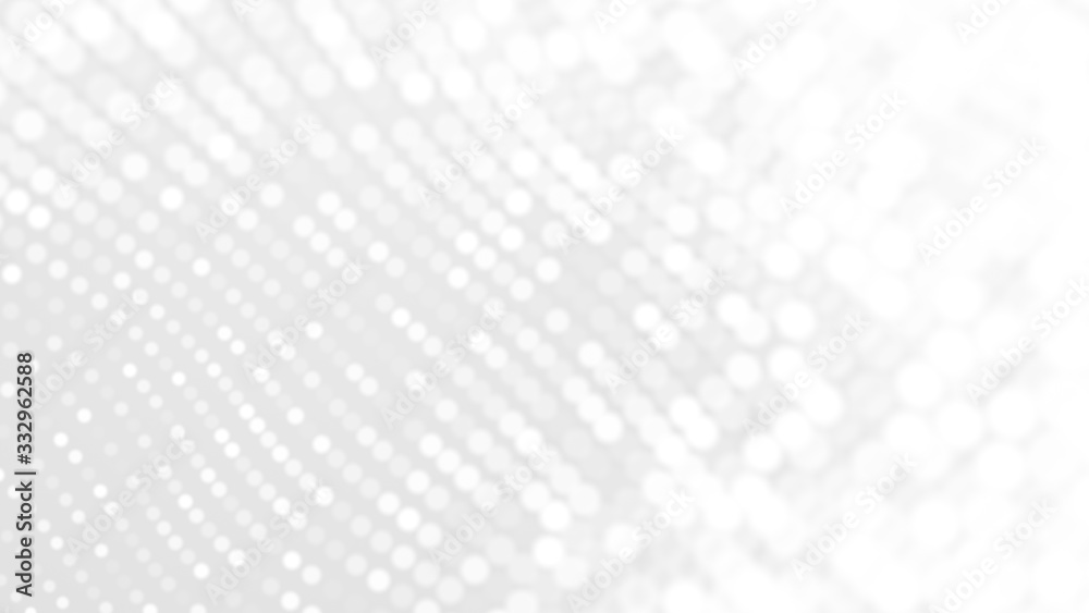 Fototapete dot white gray wave light technology texture background. abstract big data digital concept. 3d rende