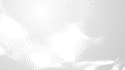 Dot white gray wave light technology texture background. Abstract big data digital concept. 3d rendering.