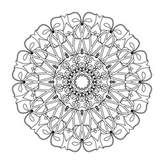 Coloring book page. Vintage decorative elements. Abstract ethnic motif.Monochrome oriental pattern. Jpeg