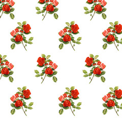 hand paintig flower, roses bouquet