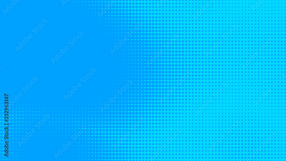Poster dots halftone blue color pattern gradient texture with technology digital background. dots pop art c