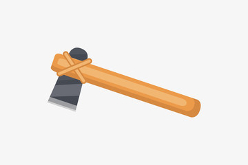 Vector ax in cartoon flat style isolated on white.