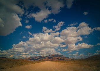 Dust road at the namib desert in Namibia