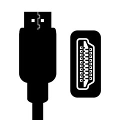 HDMI cable display with top and front connector