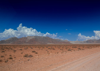 Dust road at the namib desert in Namibia