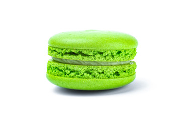 Traditional almond macaroon cookies on white background