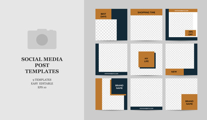 Fototapeta na wymiar Trendy editable design for social media. Vector Illustration templates.