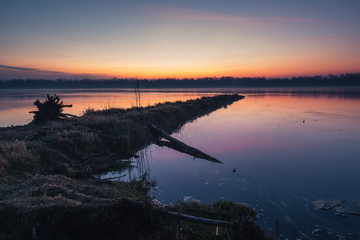 Groyne on the Vistula river near Konstancin-Jeziorna, Poland